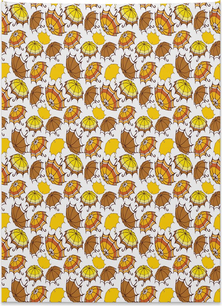 Abakuhaus Regenschirm Wandteppich, Gestreift in Erdtönen aus Weiches Mikrofaser Stoff Kein Verblassen Klare Farben Waschbar, 110 x 150 cm, Orange ...