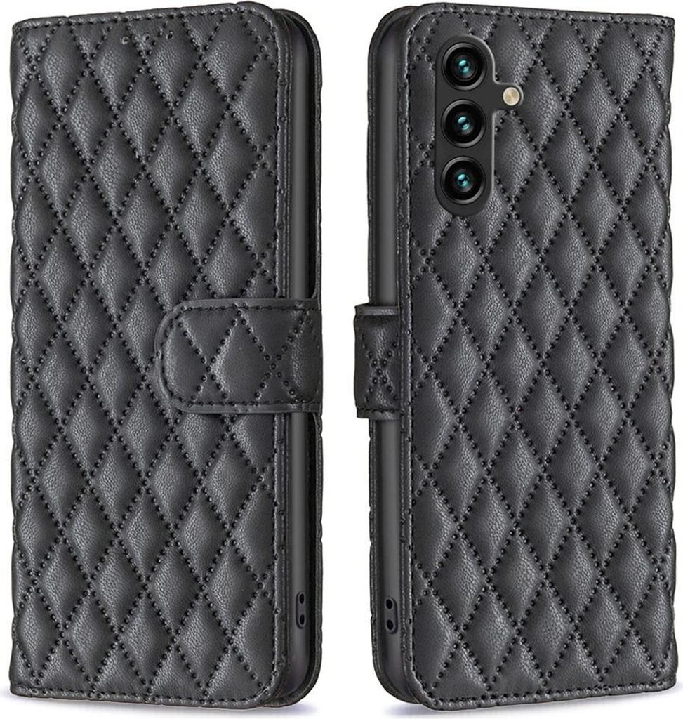 Samsung Galaxy A14 Hülle - BINFEN Rhombus Klapphülle - Schwarz