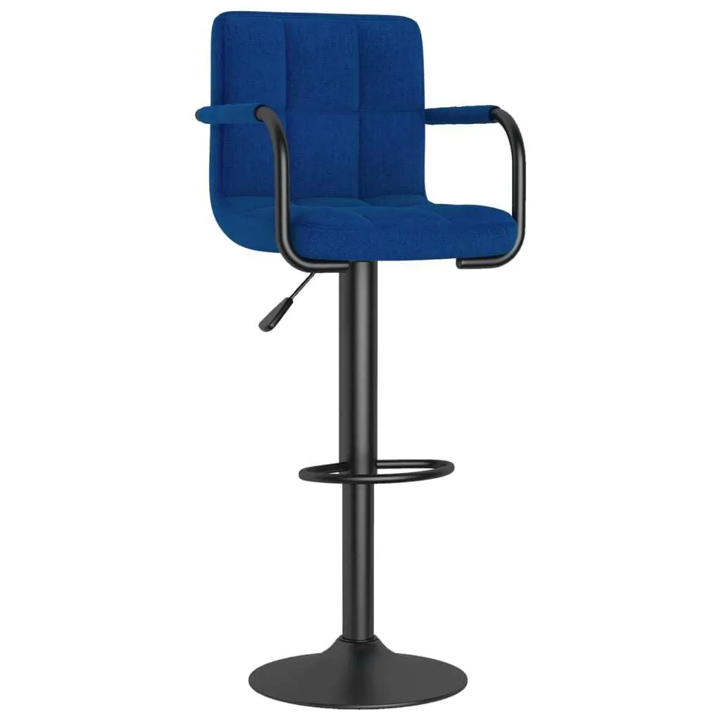 Sgabello Cucina Blu Tessuto Soft Touch | Sedia Alta Bar Stile Trendy