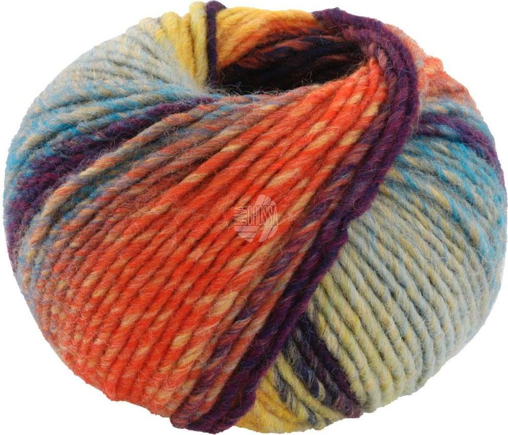 Lana Grossa - Colors For You 0151 blaugrau gelb schwarzblau orange weinrot burgund dunkelblau nougat