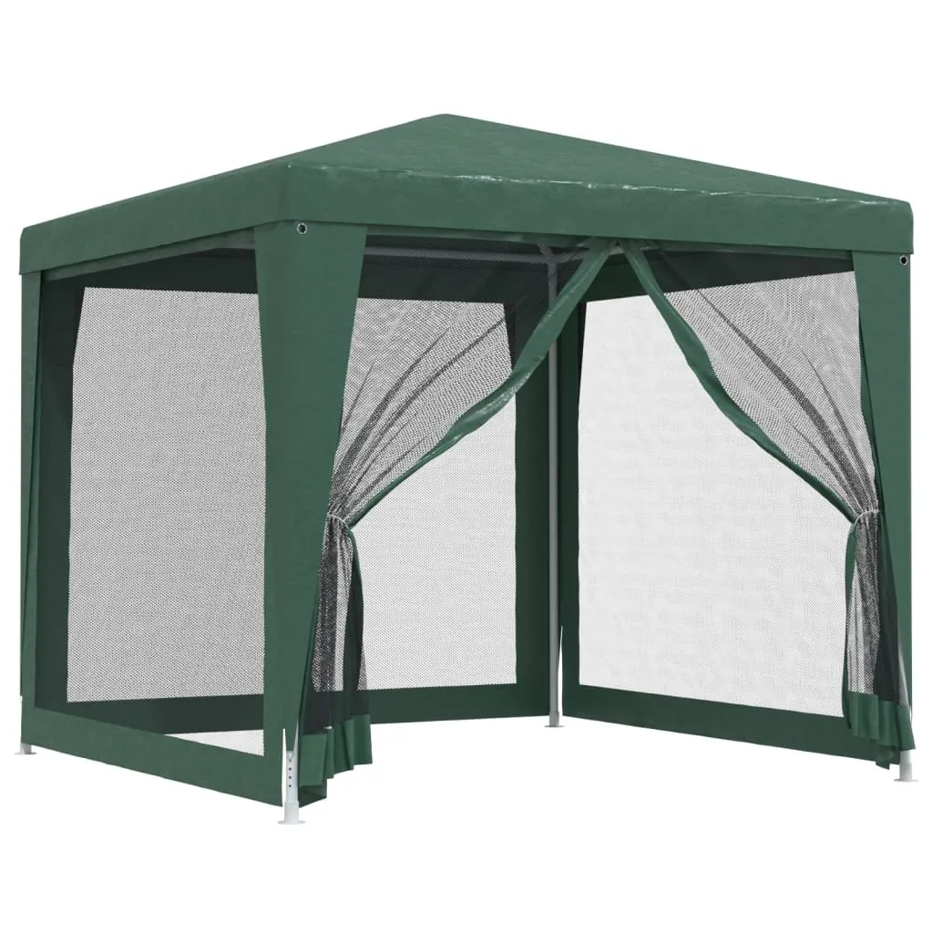 Tenda Gazebo 2,5x2,5 HDPE Verde - 4 Pareti Rete - Uso Commerciale