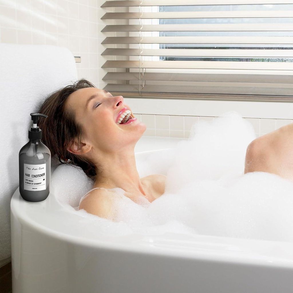 4 Stück nachfüllbare leere Shampooflaschen, 500 ml Seifenspenderflaschen, Kunststoffpumpflaschen, Lotiondispenser für flüssige Seife, Shampoo, ...