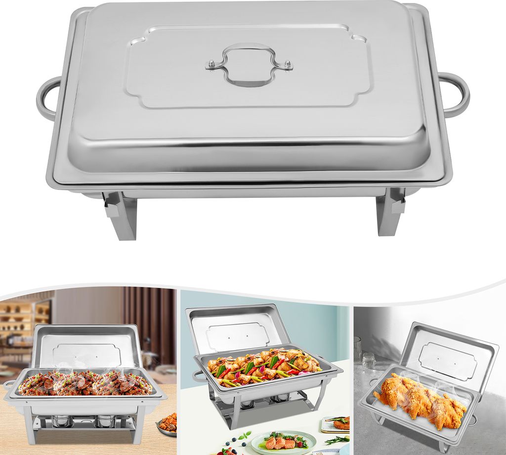 Speisenwärmer 9L Chafing Dish Wärmebehälter Edelstahl Warmhaltebehälter