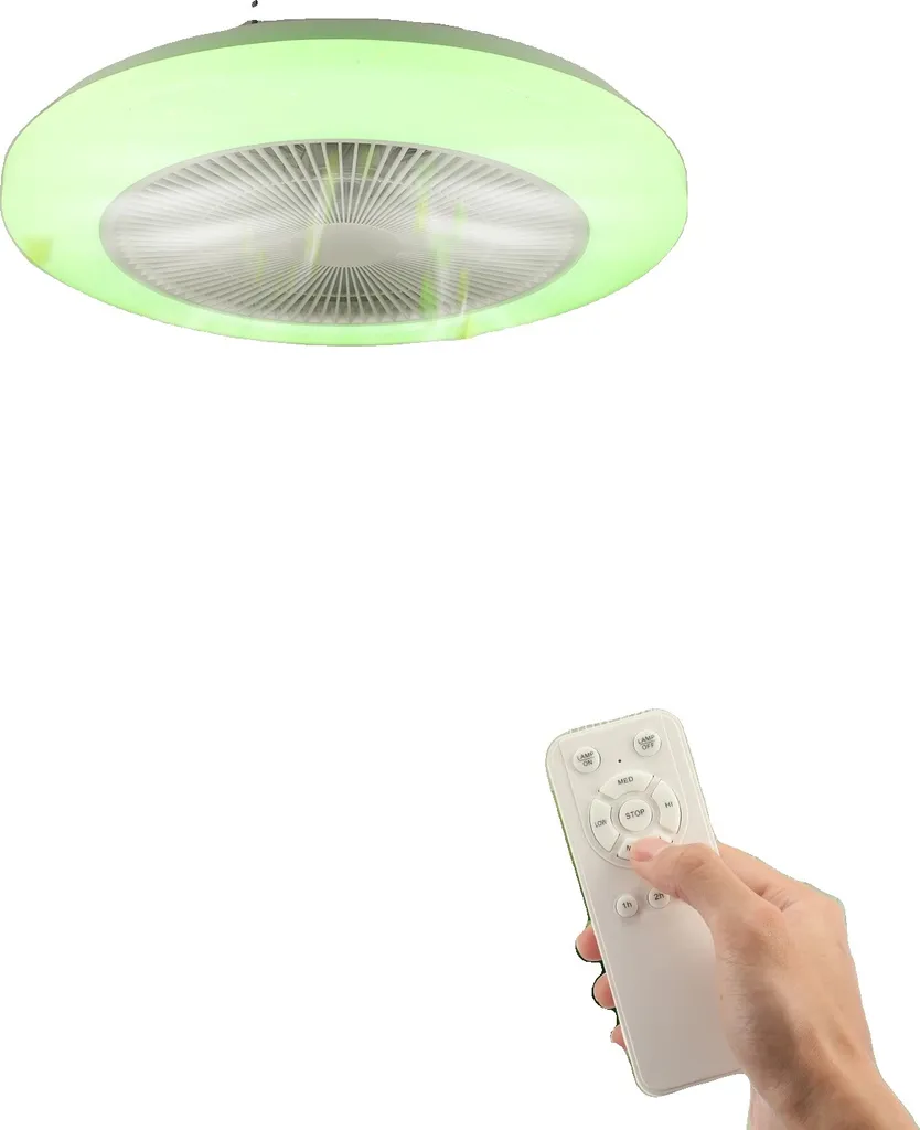 Ventilatore da Soffitto Bianco 50W con Musica Bluetooth e LED Dimmerabile