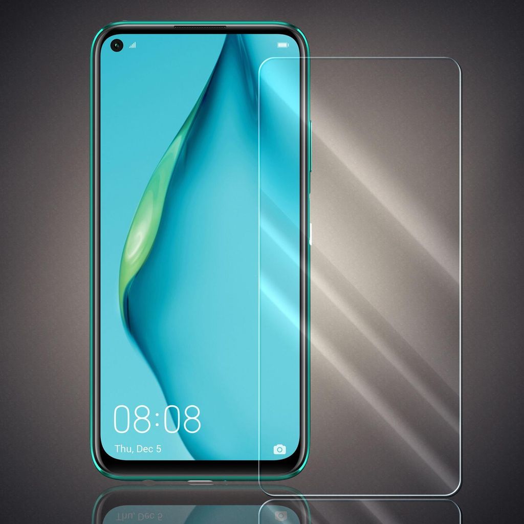 A screen protector is shown next to a smartphone.