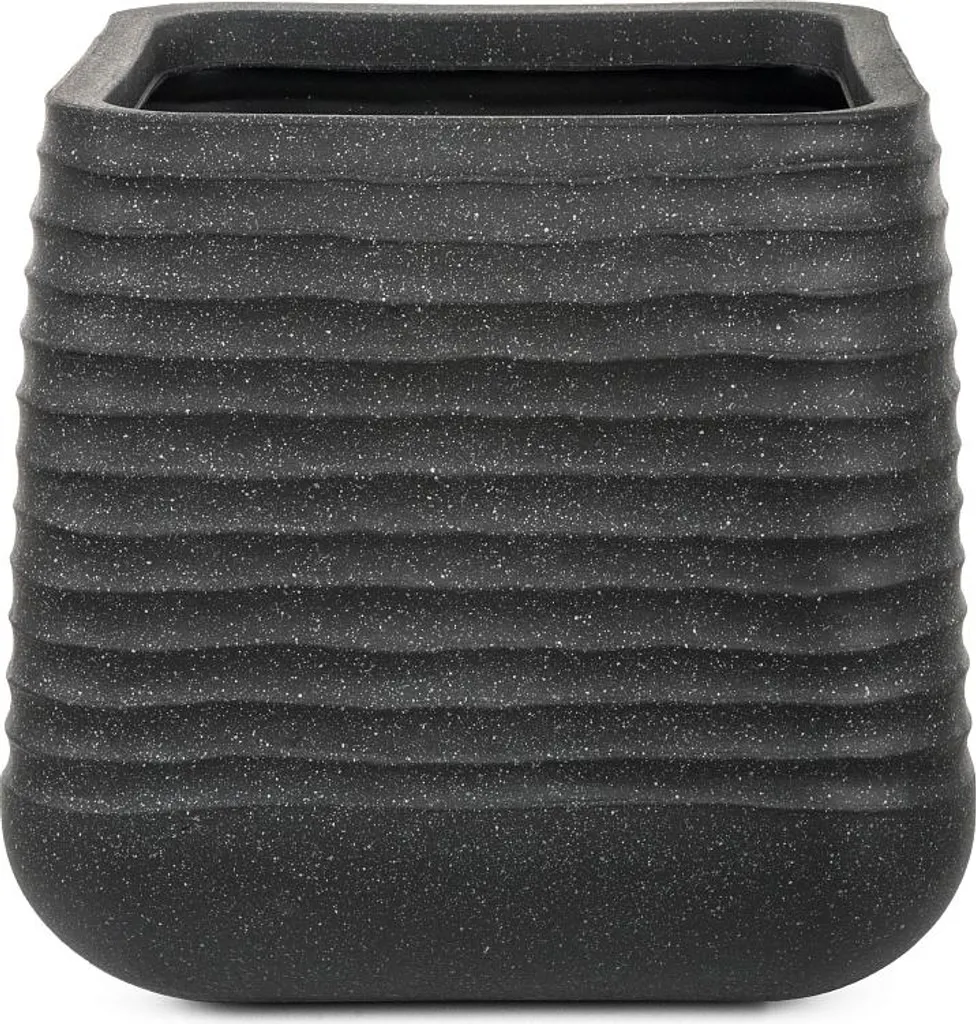 Pot de fleurs G21 Lava Cube pour terrasse, grand bac 50,5 cm déco jardin