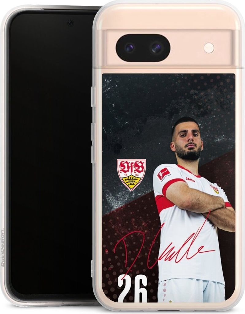 DeinDesign Handyhülle für Google Pixel 8a Silikon Hülle Case Smartphone Schutzhülle Offizielles Lizenzprodukt VfB Stuttgart Deniz Undav