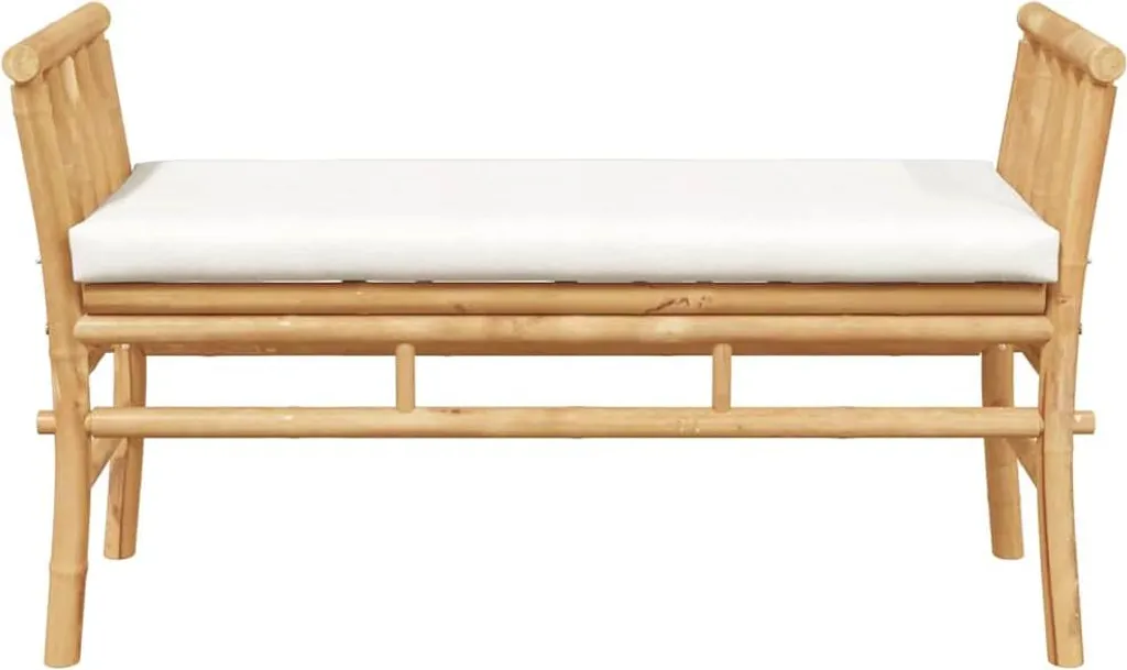 Banc de jardin avec coussins marron en bambou pour balcon vidaXL - 4
