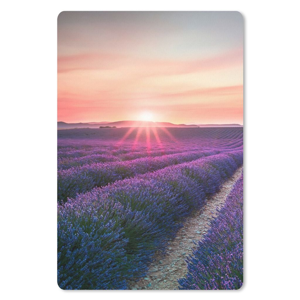 MuchoWow Mauspad Mousepad Lavendel - Lila - Blumen - Himmel 40x60 cm - Mousepads - Maus Mat - Pad - Mausunterlage - Schreibtisch Accesoire