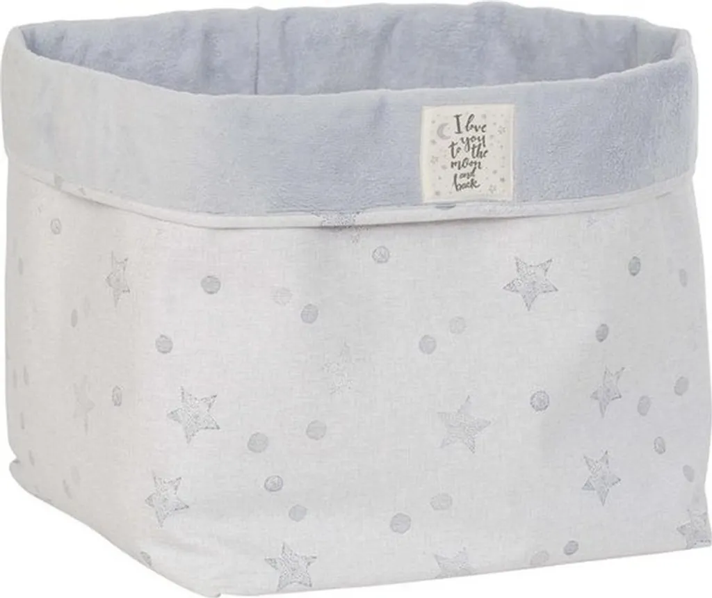 Panier Pericles étoile grande 36 cm en textile blanc et noir robuste