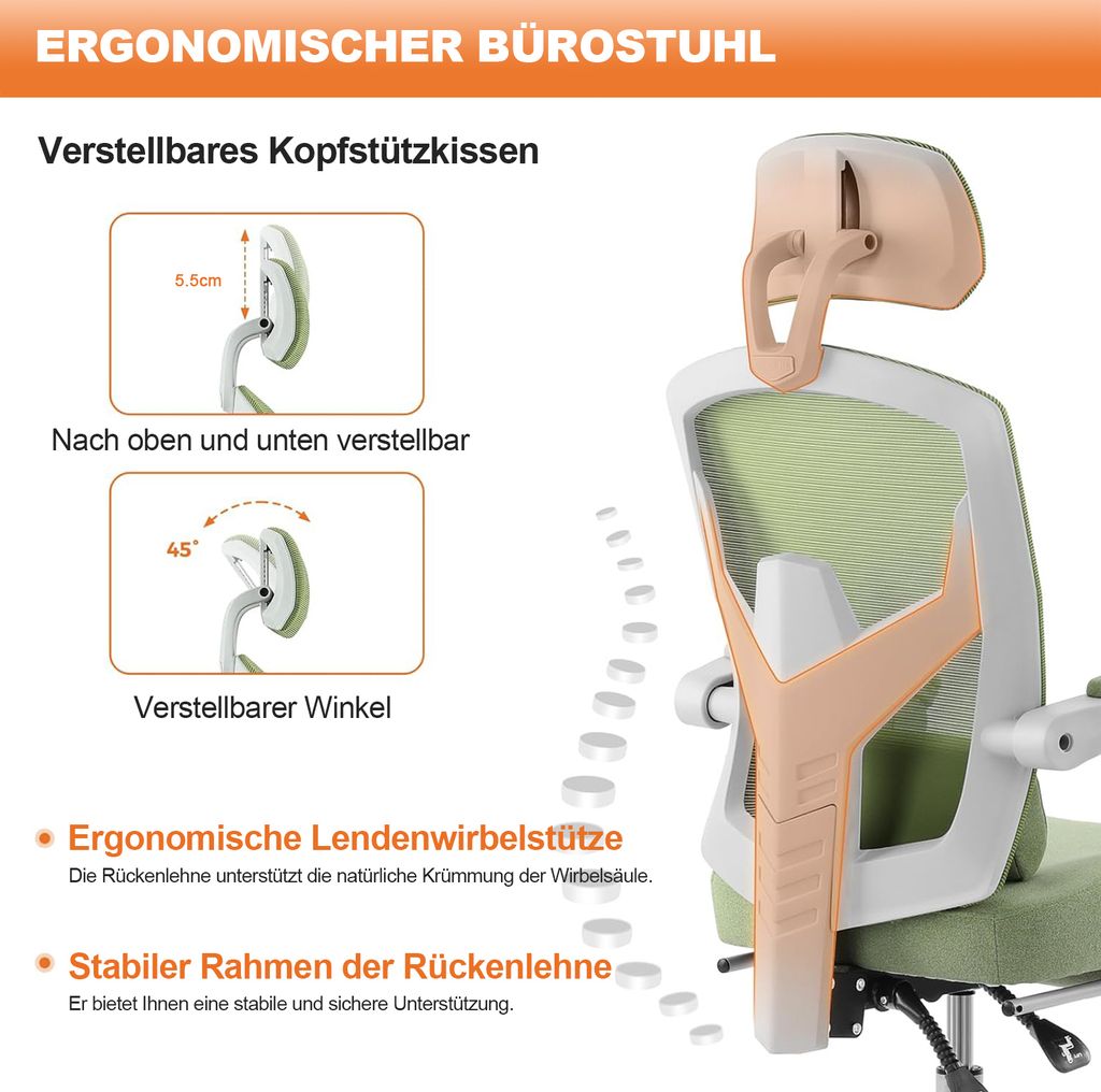 Bürostuhl Ergonomisch - Ein Schreibtischstuhl mit Produktbild 4