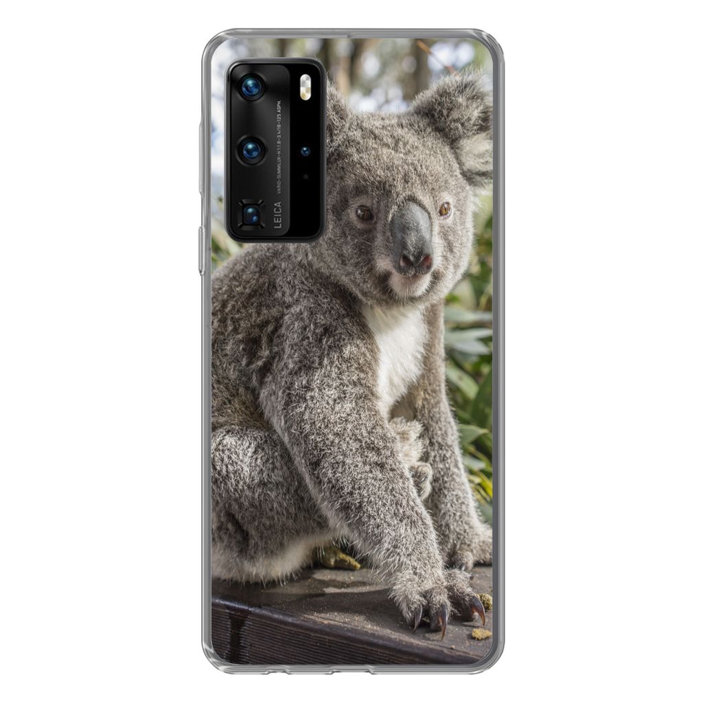 MuchoWow Handyhülle Schutzhülle Hülle für Huawei P40 Pro Koala - Regal - Pflanzen - Kinder - Jungen - Mädchen Silikon Softcase Handy Hülle ...