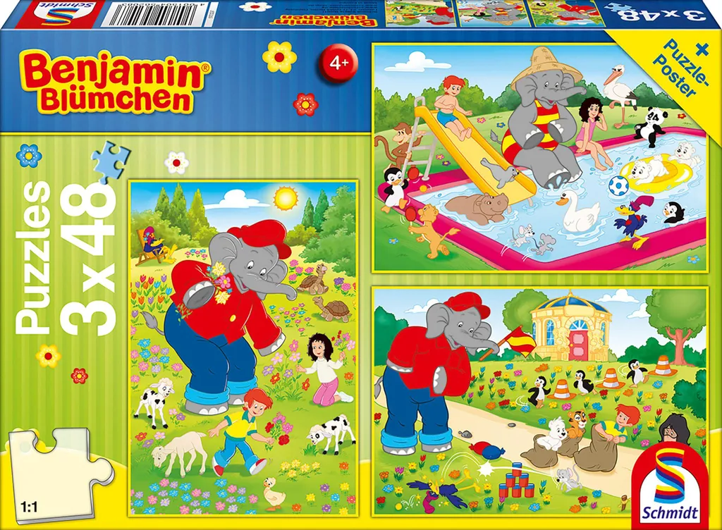 Activité calme puzzle Benjamin Blümchen 3x48 pièces Schmidt Spiele 56208