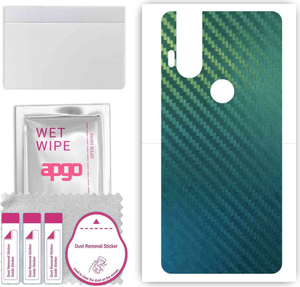 apgo Rückseite Schutzfolie, Skin, kompatibel mit Motorola One Hyper, Hinten Displayschutzfolie aus Vinylfolie, kratzfest, einfache Montage - Kohle...