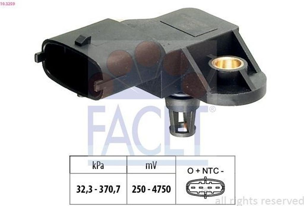 FACET 10.3259 Ladedrucksensor passend für MERCEDES-BENZ C-Klasse Limousine (W203) C-Klasse T-modell (S203) C-Klasse Sportcoupe (CL203) für RENAULT