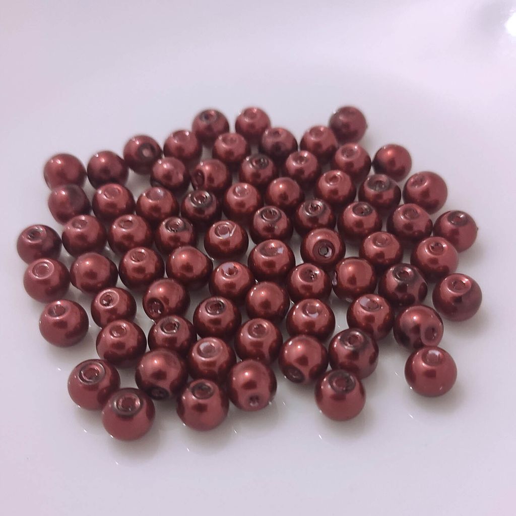 Glasperlen - Typ 'rund' - 12g - 2 mm - Rosegold dunkel