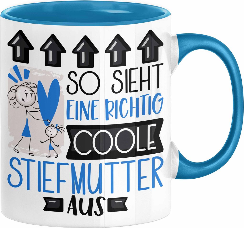 Stiefmutter Geschenk Tasse Geschenkidee für Stiefmutter Geburtstag Weihnachten Spruch So Sieht Eine Richtig Coole Stiefmutter Aus Kaffee-Becher (...