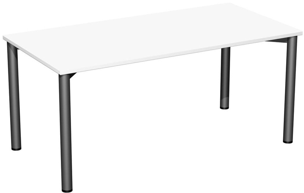 Schreibtisch feste Höhe, 1600x800x720, Weiß/Anthrazit