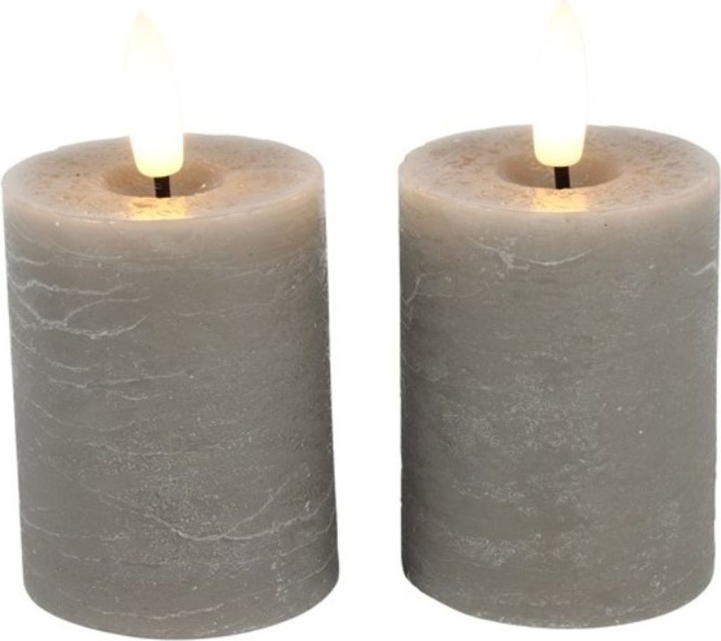 DECOSTAR Candele LED grigio 2 pz. 6/18h timer candele a Immagine del prodotto 