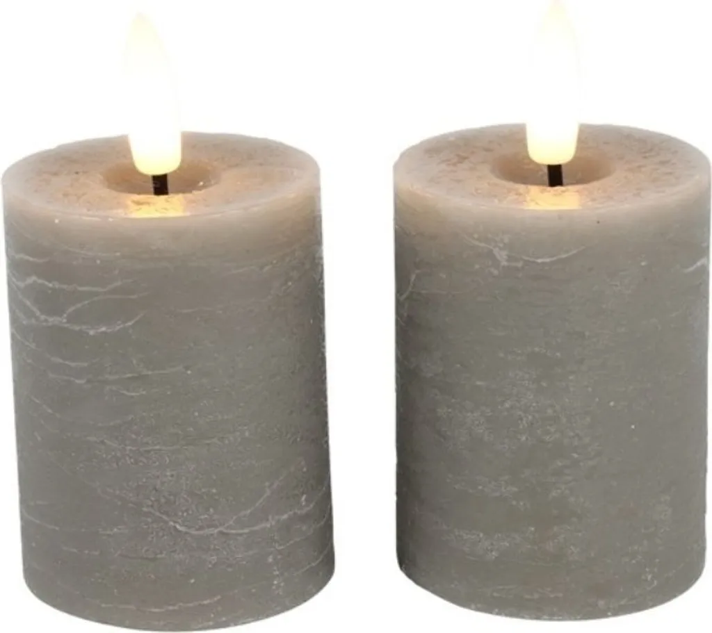 Candele a LED con timer, colore nero, 2 pezzi, per interni con funzione timer, 6