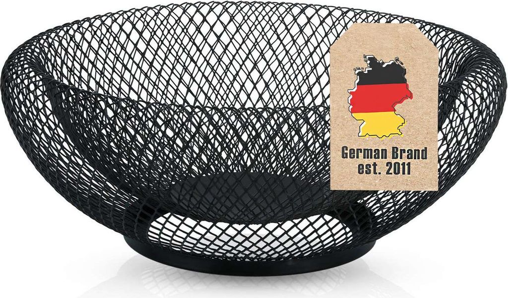 Intirilife Obstkorb aus Metall in Schwarz - Modische runde Produktbild 