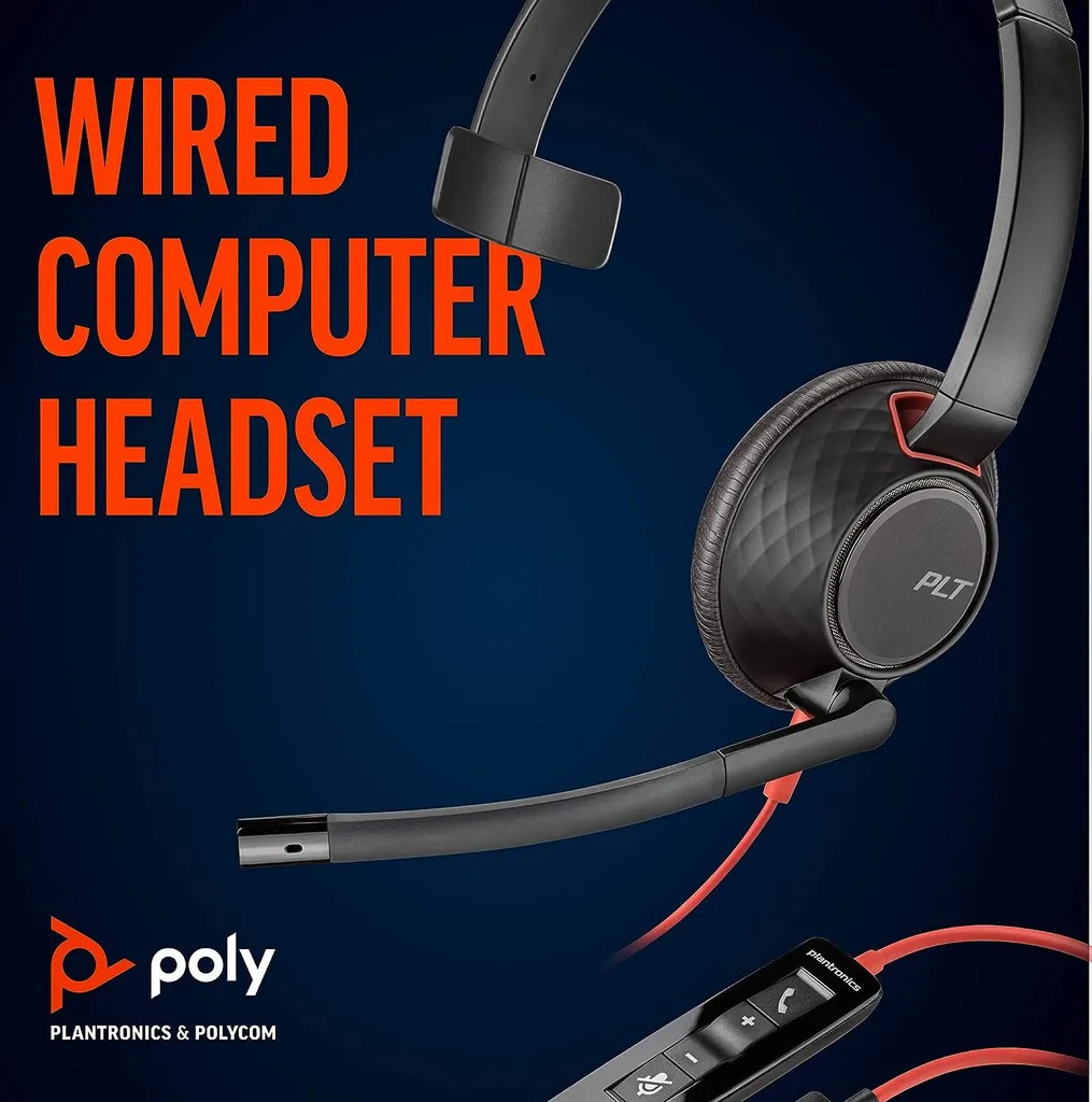 Casque PC Monaural Poly Blackwire C5210 avec Micro Antibruit USB-A