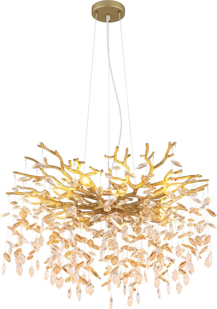 GLOBO Lighting Kronleuchter QUEENA DH 80x120 cm gold Luster Krone