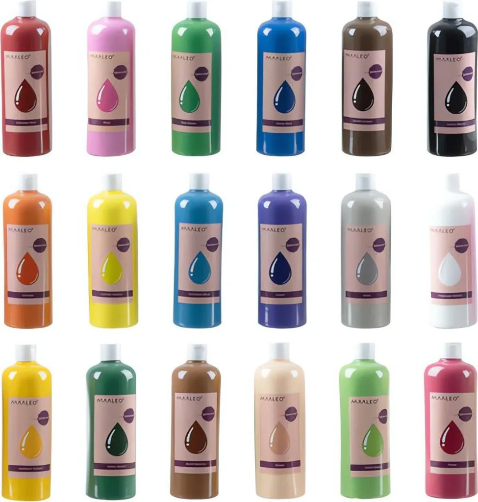 Peinture Affiches Haute Opacité 18 Flacons de 500ml Couleurs Vives