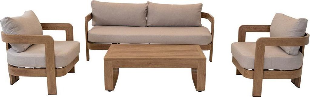 Lesli Living Lounge-Set "Mylo" Holzoptik/Beige