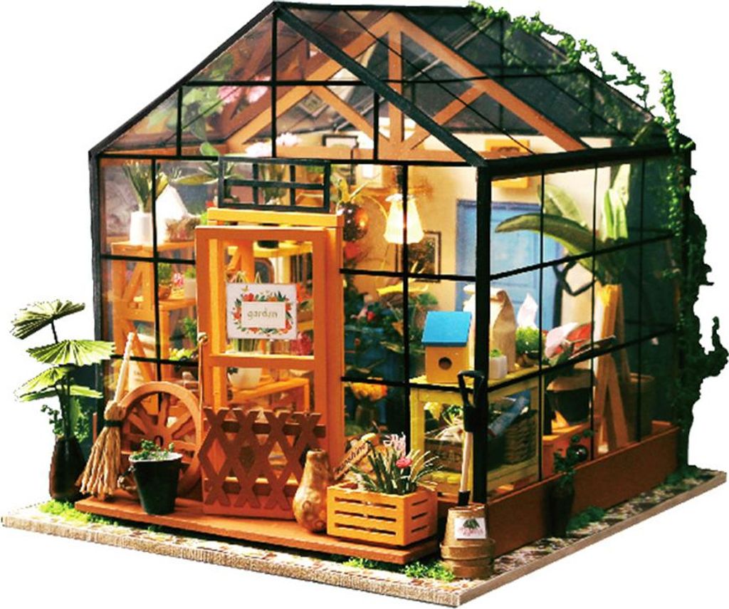 DIY Puppenhaus Holzzimmer Montage Kit Home Decoration Miniatur Haus Modell Selbst installierte Simulation Puppenhaus