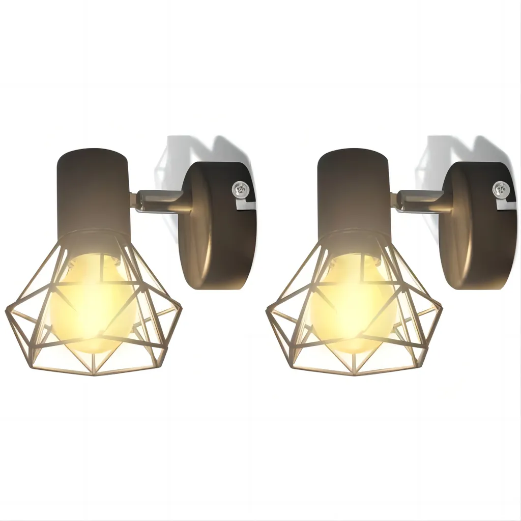 Duo de luminaires muraux design pour chambre ou salon style atelier