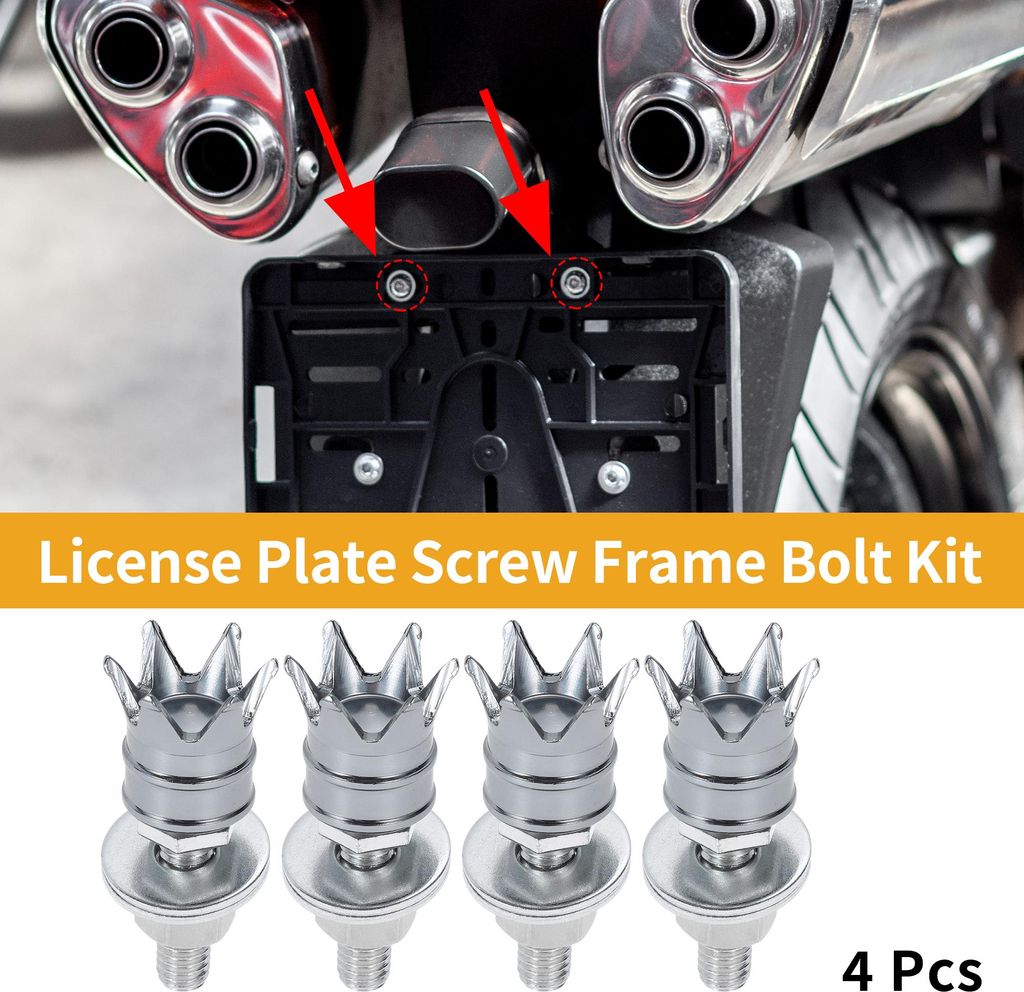 Universal Motorrad M6 Kennzeichenschrauben Abdeckung 40mm Diebstahlsichere Kennzeichenschrauben Rahmen Bolzen Satz Aluminiumlegierung Titan Ton 4 S...