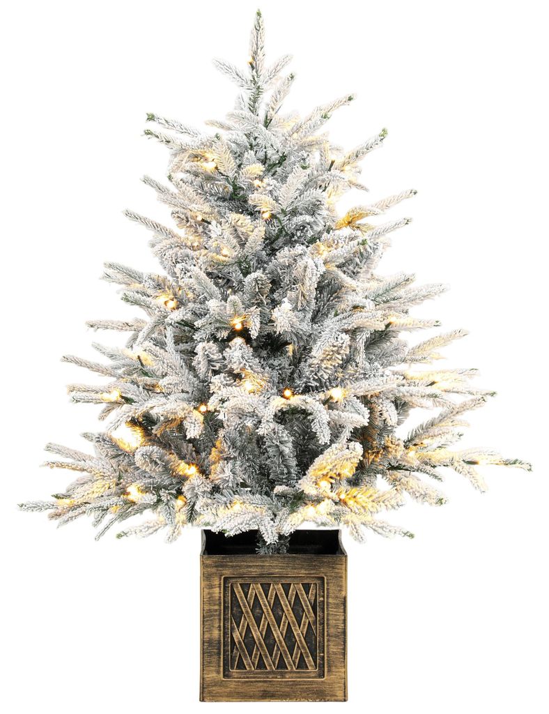 HOMCOM Tisch-Weihnachtsbaum 90 cm, beleuchtet, beschneit, Produktbild 