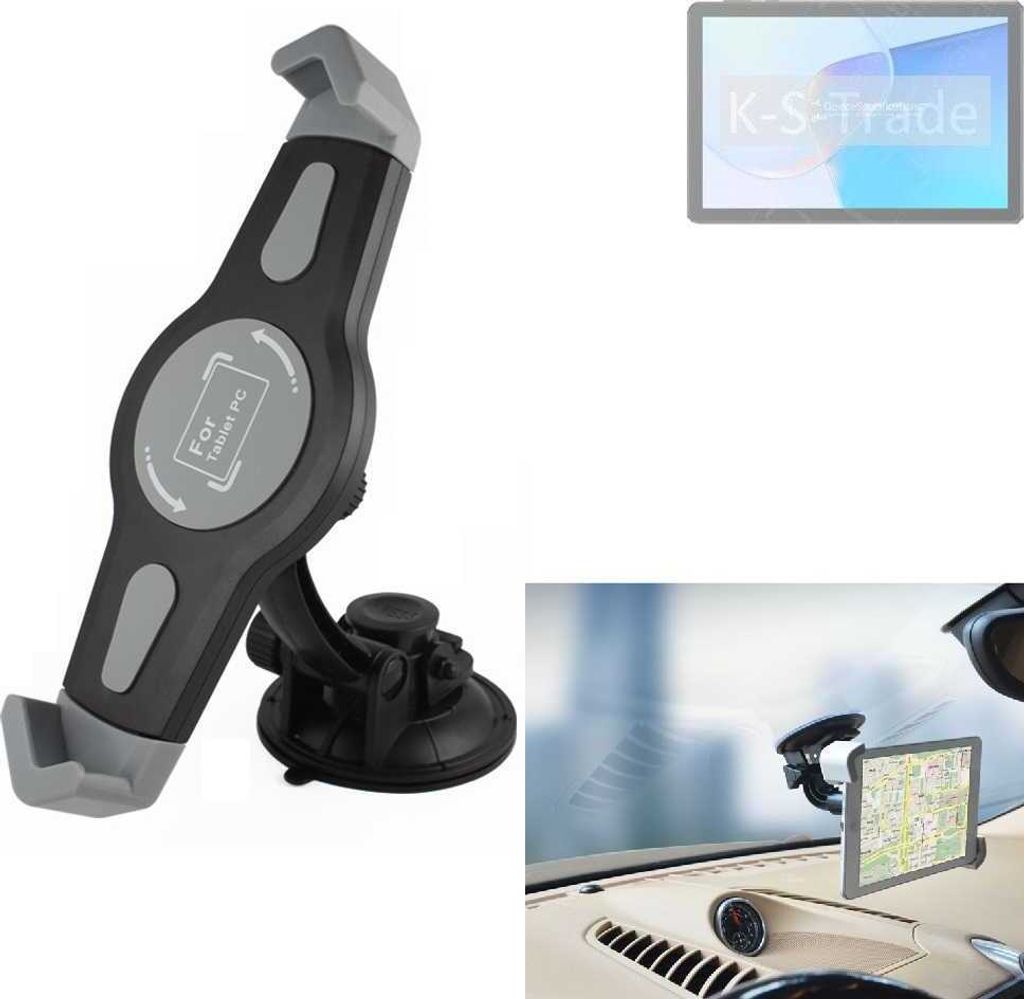 K-S-Trade Scheiben-Halterung für Tablets kompatibel mit Huawei MatePad C5e KFZ Tablet Saugnapf Auto Halterung Windschutzscheibe Holder Halter