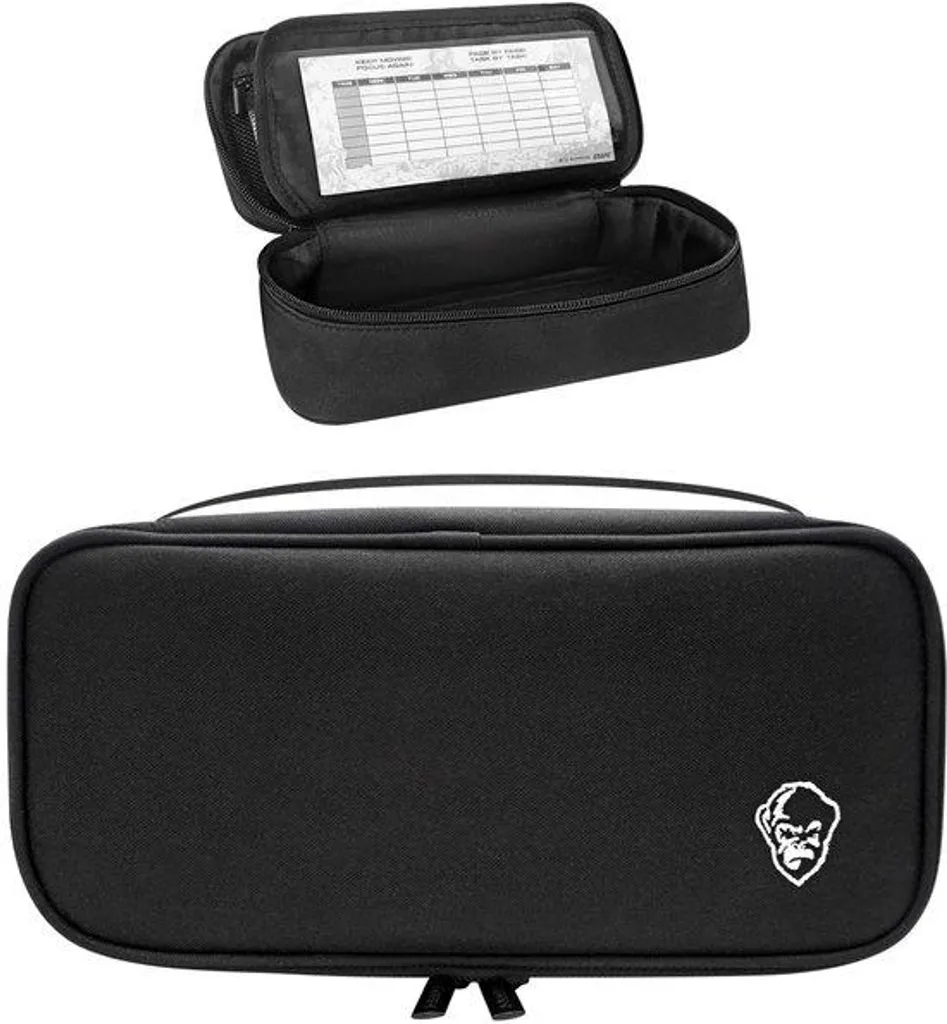 Plumier souple noir et discret pour gain de place dans le sac d'école