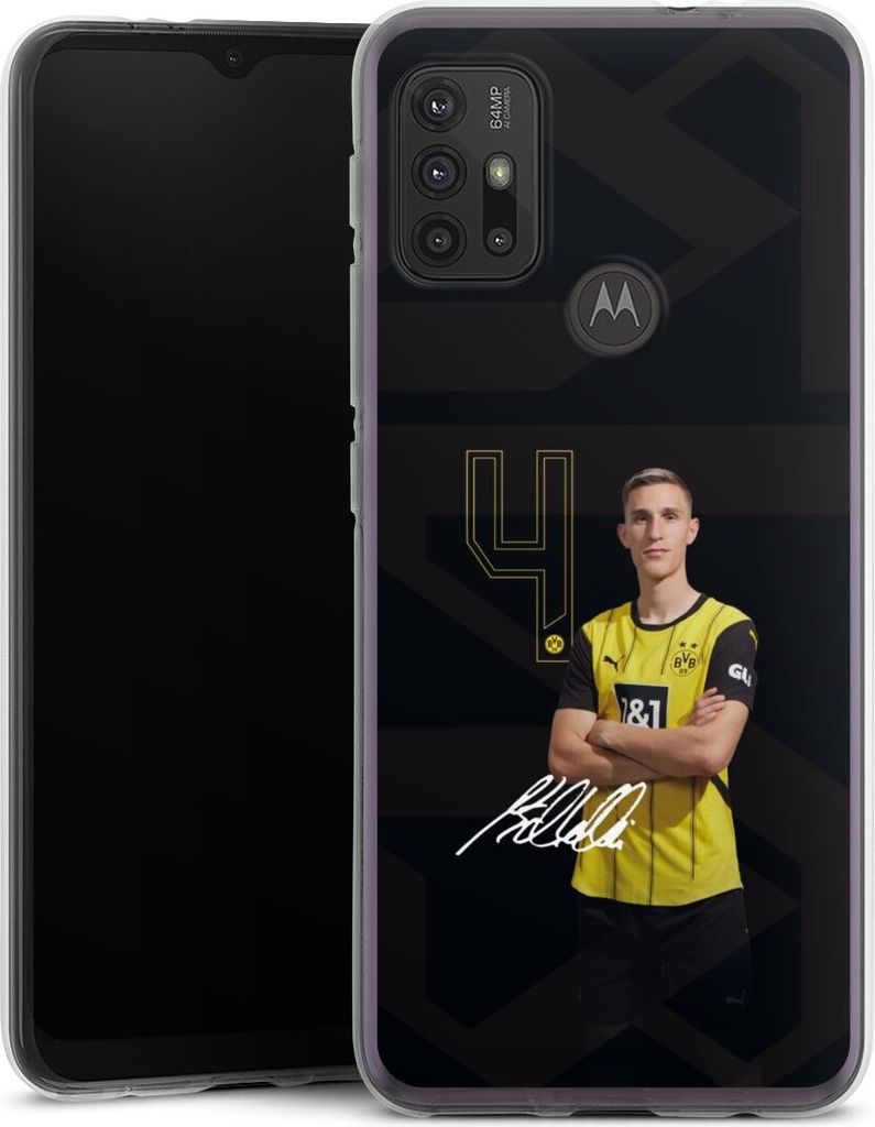 DeinDesign Handyhülle für Motorola Moto G30 Silikon Hülle Case Smartphone Schutzhülle Borussia Dortmund Offizielles Lizenzprodukt Nico Schlotte...