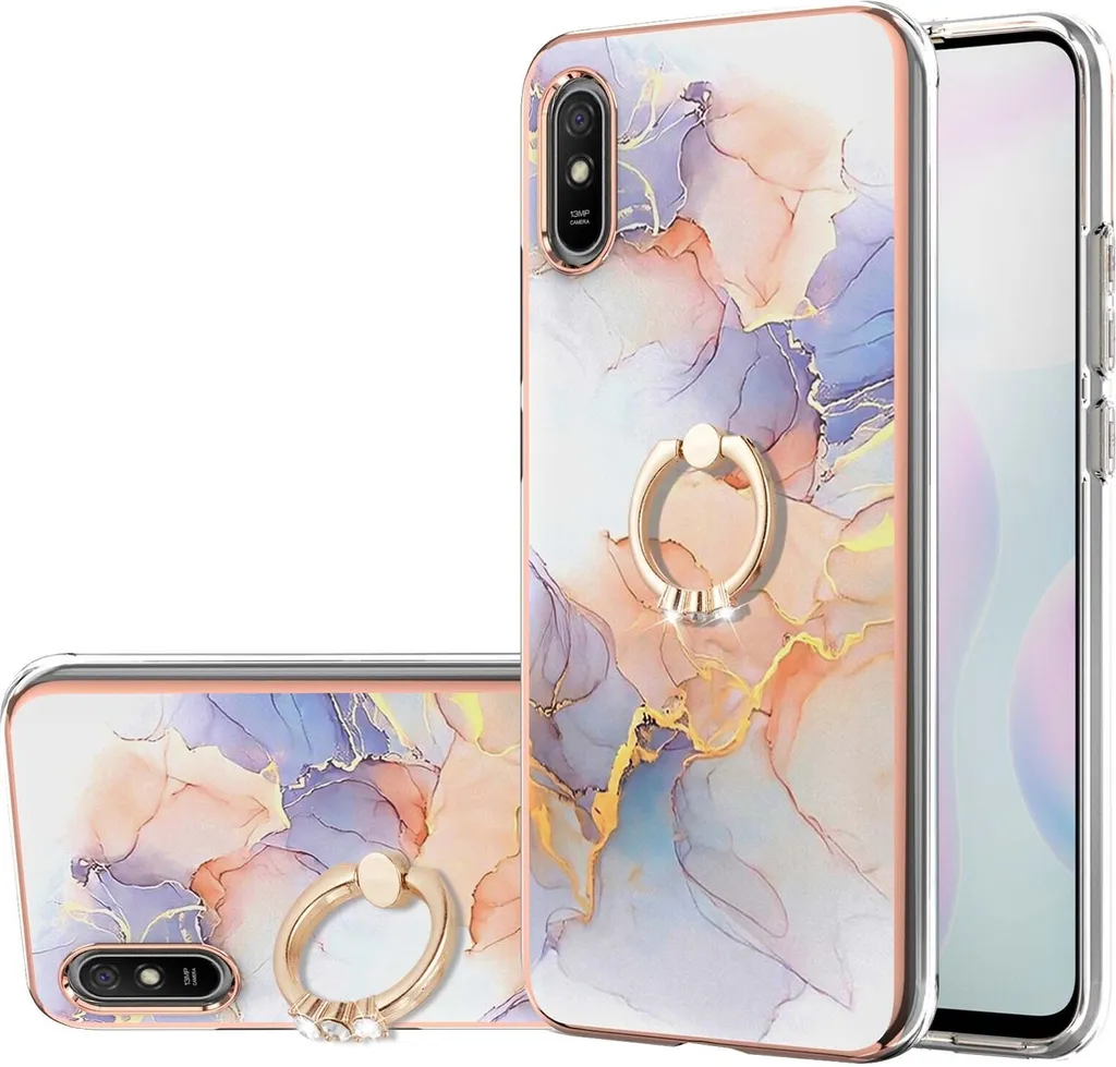 Cover Redmi 9A Antiurto con Ring Support | Silicone Grigio Durable