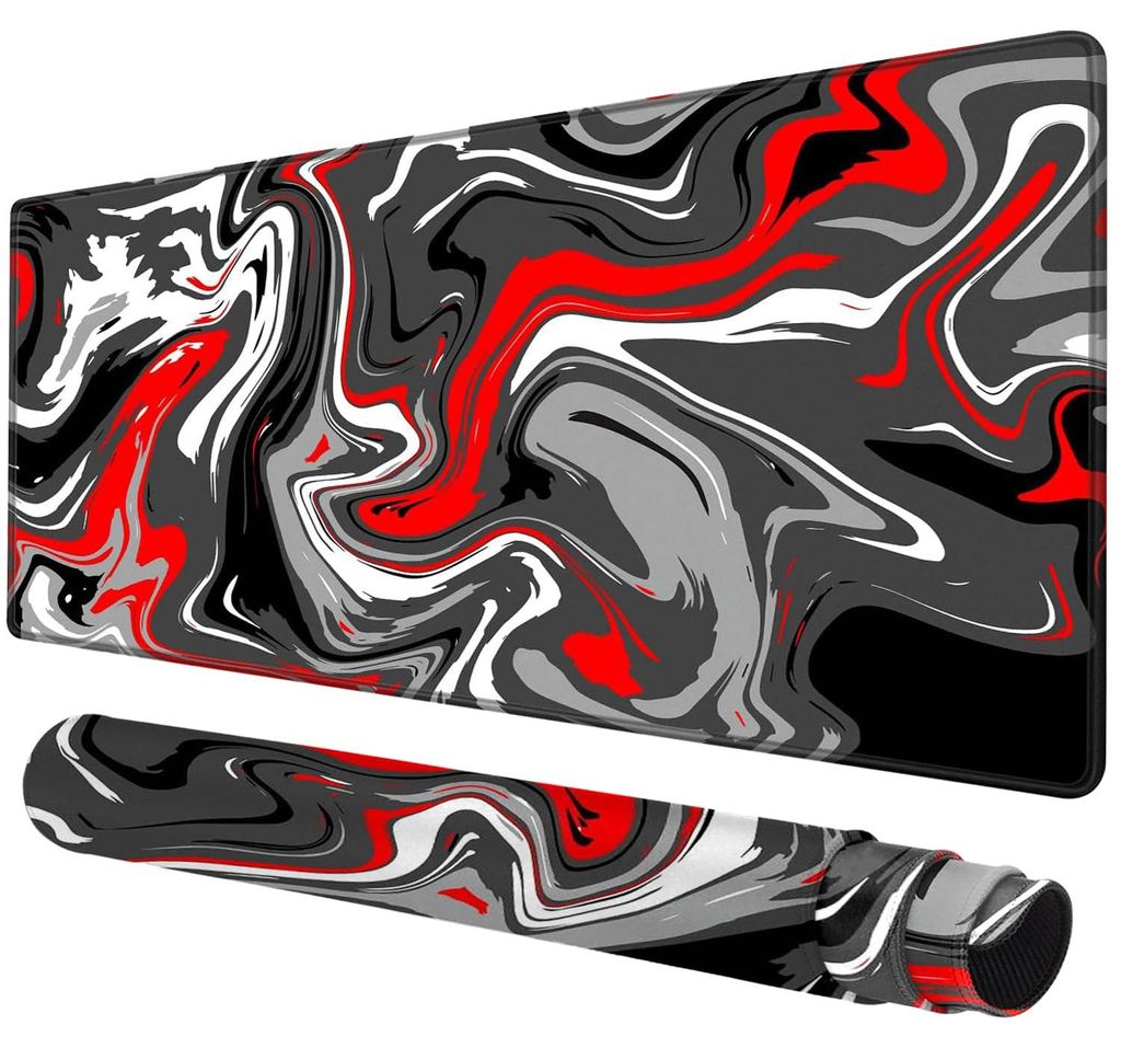 Großes Schreibtisch-Mauspad – Gaming-Mauspad mit genähten Kanten, rutschfester Unterseite, Schreibtischunterlage für Tastatur und Maus (Abstra...