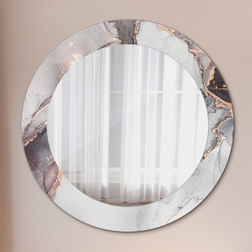 Ø60cm Modern Spiegel - Wandspiegel Wandmontage- Schlafzimmer - marmor und gold