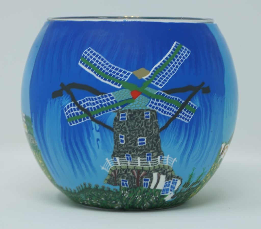 Leuchtglas Windmühle und Leuchtturm Teelicht Windlicht Kerzenhalter Teelichthalter