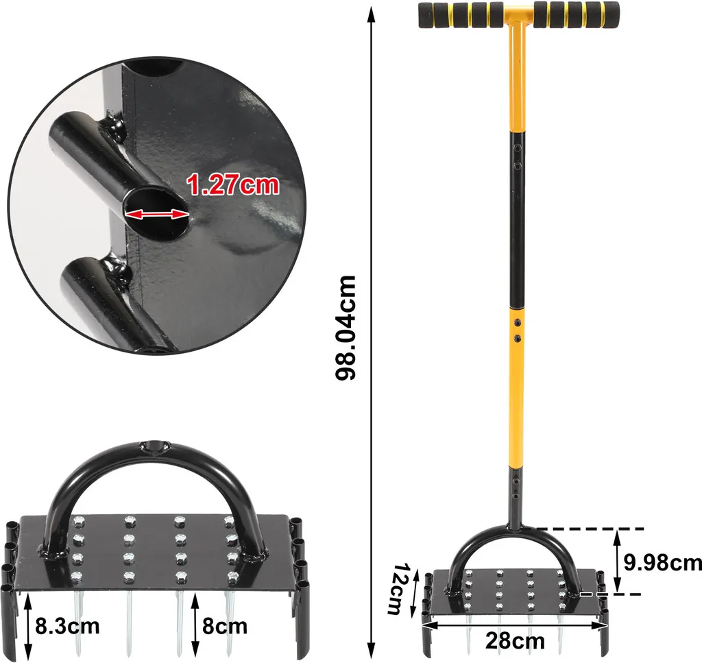 Izrielar Set 2 Aeratori Prato 98cm - Design Ergonomico Giallo Nero - 2