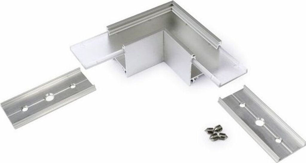 90° Ecke für Aufbauprofil tief Alu-eloxiert