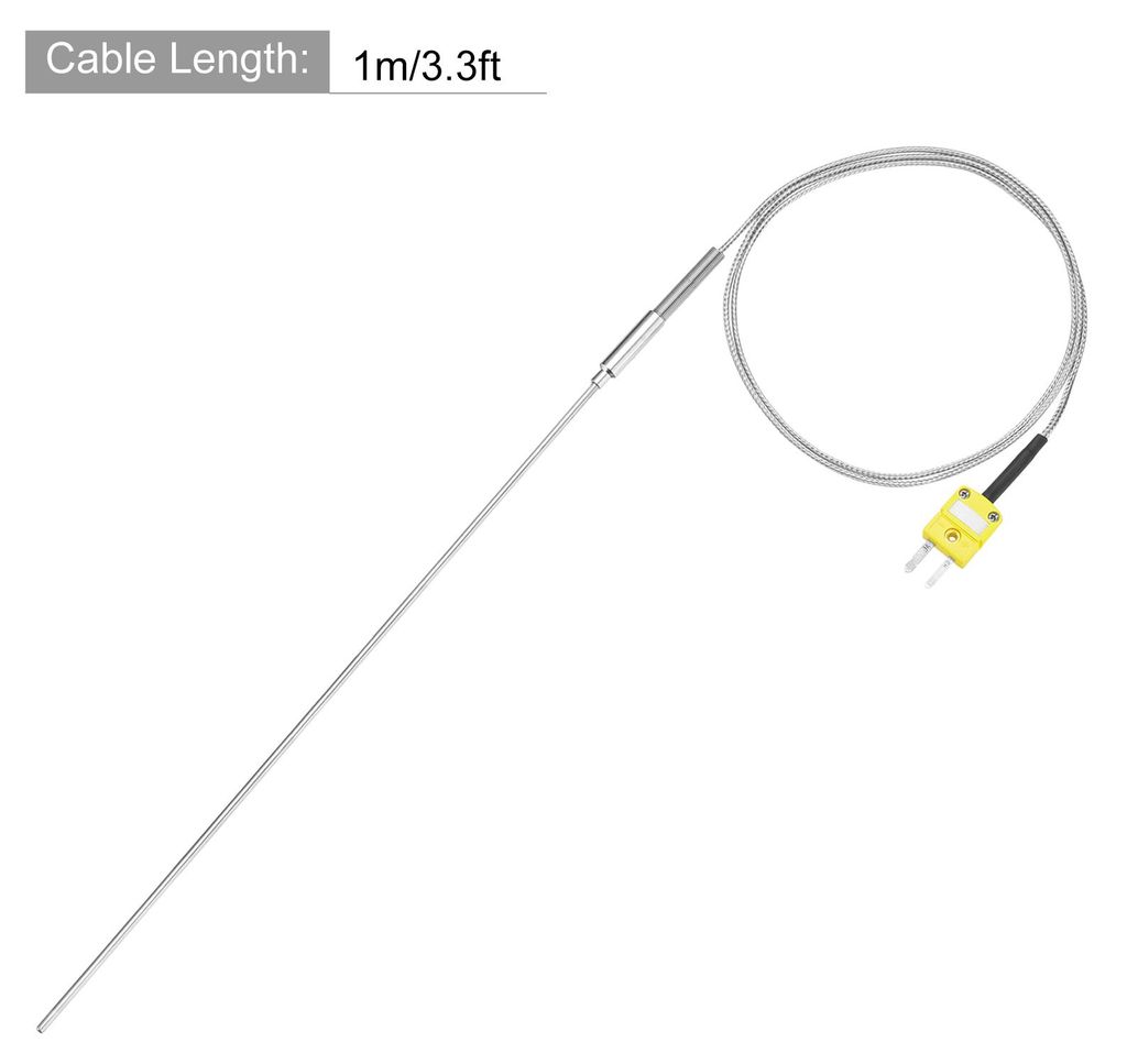 Typ K Thermoelement Temperaturfš¹hler mit Stecker, Meter Temperatursensor Fš¹hler -50 bis 1100¡ãC(-58 bis 2012¡ãF), 2x450mm 3.3ft Draht