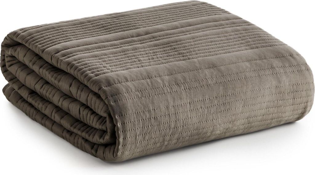 EUROFIRANY | Tagesdecke - 220 x 240 cm - Sofaüberwurf - beige - Bettdecke