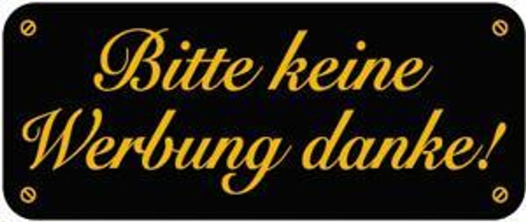 PVC-Aufkleber - BITTE KEINE WERBUNG - 302082/2 - Gr. ca. 48 x 20 mm