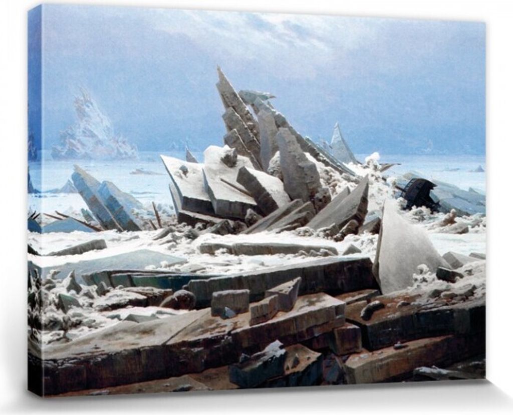 Caspar David Friedrich Bilder Leinwand-Bild Auf Keilrahmen | XXL-Wandbild Poster Kunstdruck Als Leinwandbild - Das Eismeer, 1823 (30 x 40 cm)