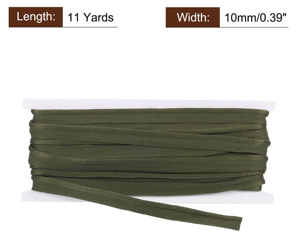 Baumwollpaspelband, 10m ¡Á 10mm breites Schr?gband Nahtband Gurtband fš¹r DIY Handwerk Wimpelkette Schneidern Schš¹rze Craft N?hen, Khaki