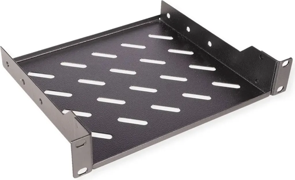 Tablette ROLINE 10 pouces 1 UH Noir - Plateau Rack Acier Robuste 200 T