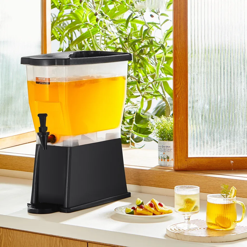 Distributore di bevande, distributore d'acqua da 11 L Distributore di bevande per feste, distributore di succo di frutta in plastica con coperchio a rubinetto, distributore di tè freddo e limonata, per ristoranti, hotel, feste, ecc. - 8