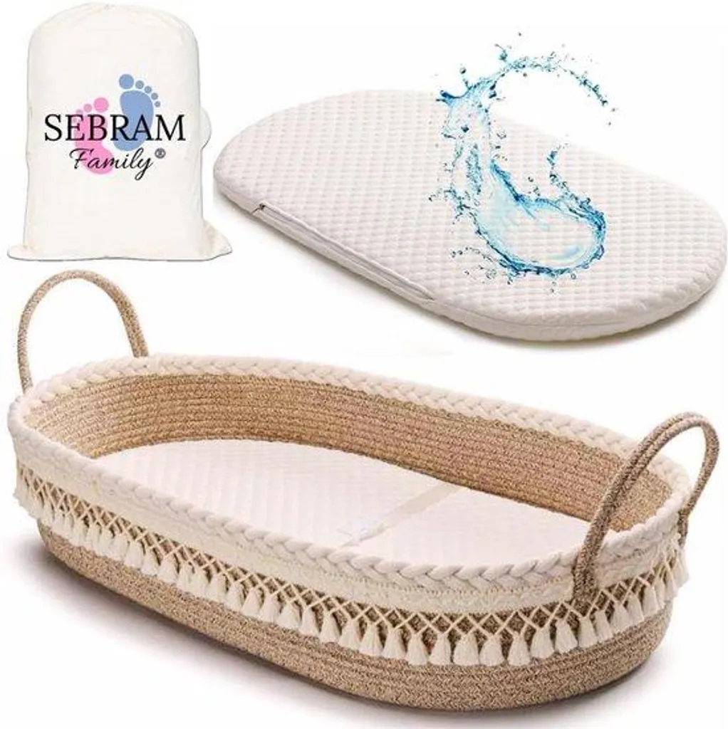 Tapis de change voyage coton beige - Idéal pour changer bébé partout